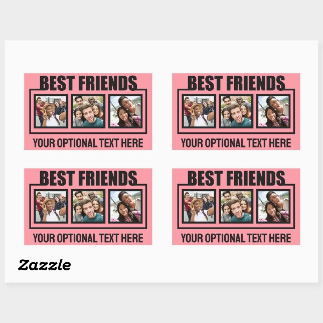 Best Friends custom photos, text & colour Sticker (Sheet)