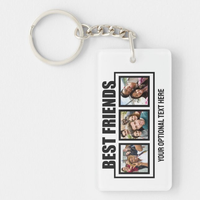 Best Friends custom photos & text Keychain (Front)