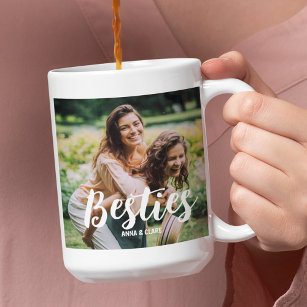 Best Friends Customized Photo Collage Frosted Glass Coffee Mug