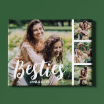 Best Friends Customized Photo Collage Plaque<br><div class="desc">This modern best friends, photo collage plaque is the perfect gift for your best friend, featuring 4 of your favourite photographs, the text BESTIE in a fun script font, and then personalize with your names. Fantastic as a christmas, graduation, galatines, birthday or gift for any other special occassion, the font...</div>