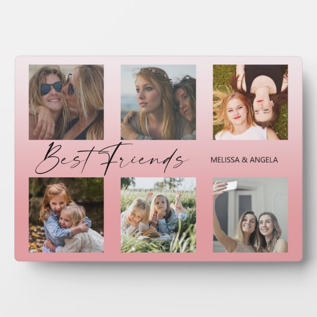 Best Friends Customized Photo Collage Plaque (Front)