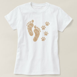 Best Friends Dog Paws and Footprints  T-Shirt
