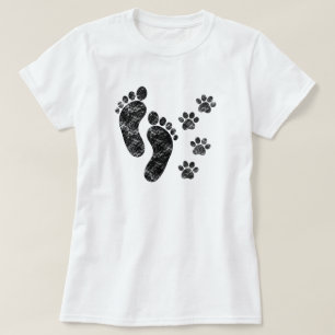 Best Friends Dog Paws and Footprints  T-Shirt