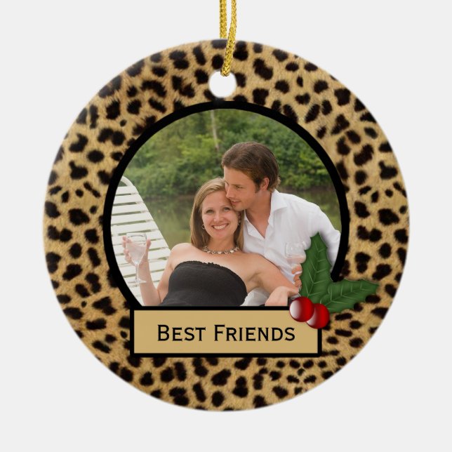 Best Friends Empreinte de léopard Noël Ornement (Devant)