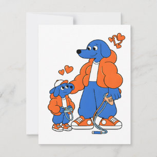 Best Friends : Father and son Blue Dog Duo ( Orang Card