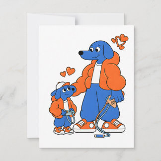 Best Friends : Father and son Blue Dog Duo ( Orang Card