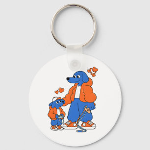 Best Friends : Father and son Blue Dog Duo ( Orang Keychain