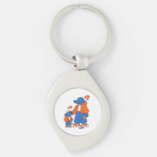 Best Friends : Father and son Blue Dog Duo ( Orang Keychain