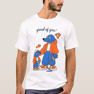 Best Friends : Father and son Blue Dog Duo ( Orang T-Shirt