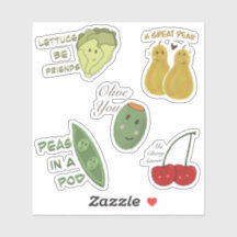 Best Friends Food Pun Sticker Sheet