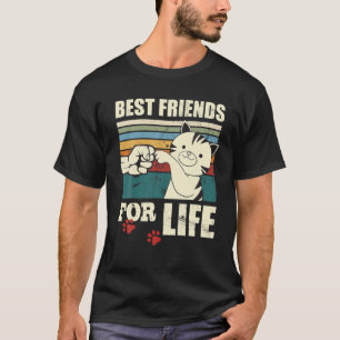 Best Friends For Life Fist Bumping Cat Lovers Vint T-Shirt