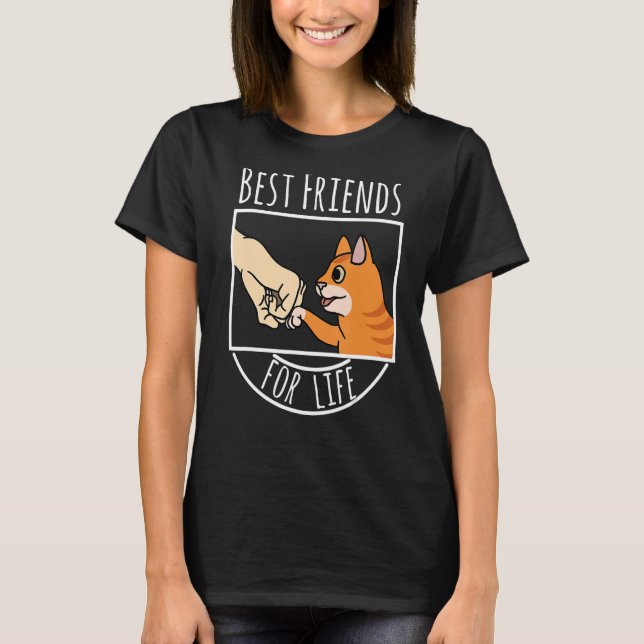 Best Friends For Life Ginger Cat Pet T-Shirt (Front)
