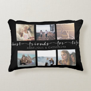 Best Friends for Life Instagram Photo Typography Decorative Pillow