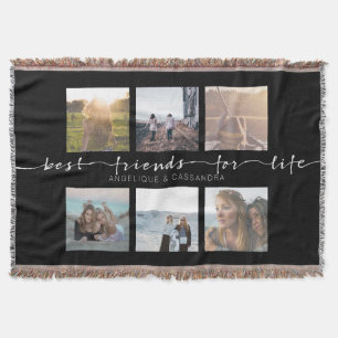 Best Friends for Life Instagram Photo Typography Throw Blanket