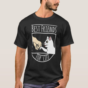 Best Friends For Life White Cat Pet T-Shirt
