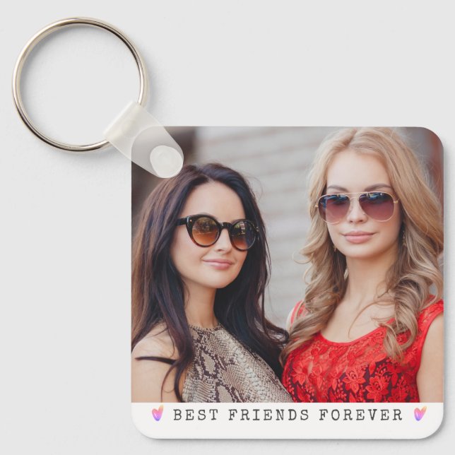 Best Friends Forever 2 Photo Personalized Keychain (Front)