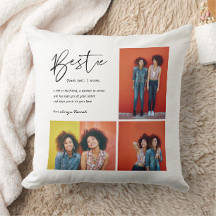 Best Friends Forever 3 Photo Collage Gift Throw Pillow