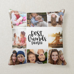 Best Friends Forever 8 Photo Collage Throw Pillow