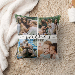 Best Friends Forever Besties Gift Photo Collage Throw Pillow