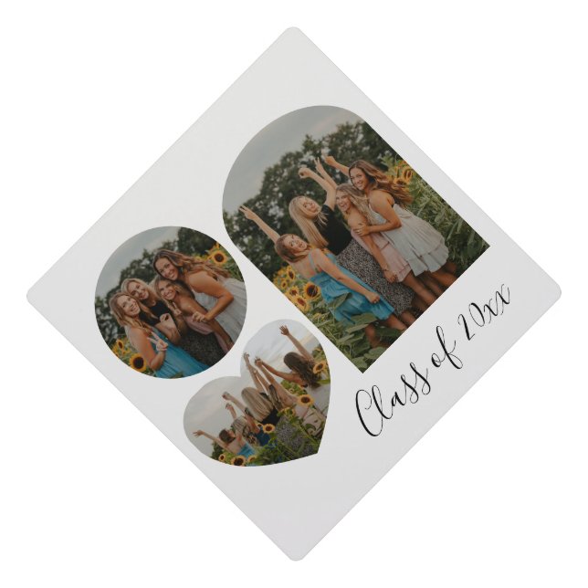 Best Friends Forever BFF Custom Photo Shape Graduation Cap Topper (Front)