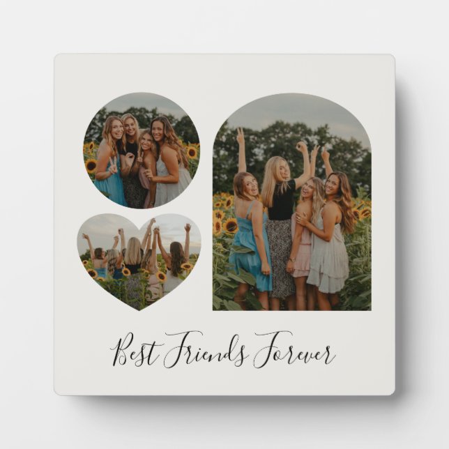 Best Friends Forever BFF Custom Photo Shape   Plaque (Front)