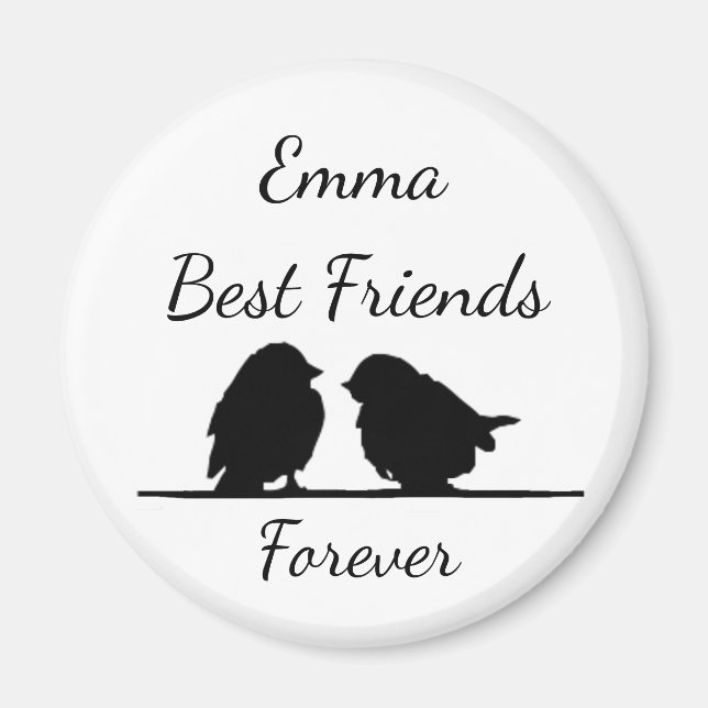 Best Friends Forever, BFF Cute Birds Magnet (Front)