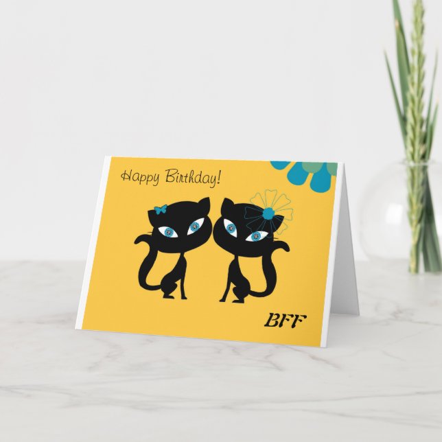 Best Friends Forever (BFF), I love Cats! Card (Front)