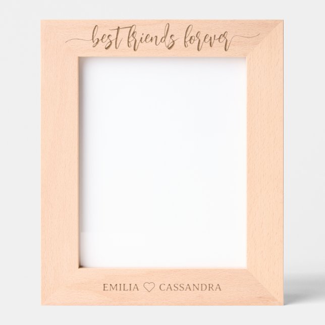 Best Friends Forever BFF Personalized Names Etched Frames (Front)