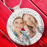 Best Friends Forever BFF Simple Modern Photo Keychain<br><div class="desc">This simple and classic design is composed of serif typography and add a custom photo. "Best Friends Forever" circles the photo of your friends</div>