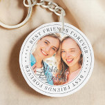 Best Friends Forever BFF Simple Modern Photo Keychain<br><div class="desc">This simple and classic design is composed of serif typography and add a custom photo. "Best Friends Forever" circles the photo of your friends</div>