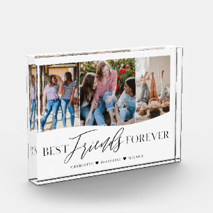 Best Friends Forever BFFs Three Photo Keepsake Block