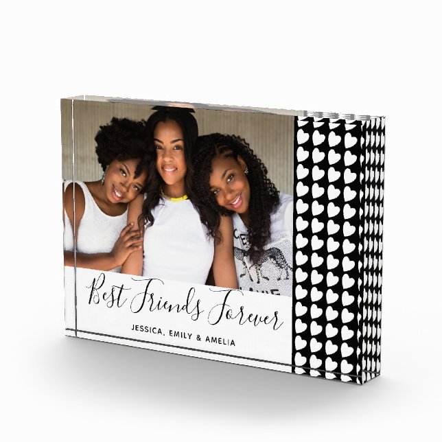 Best Friends Forever Black Heart Friend Photo Block (Right)