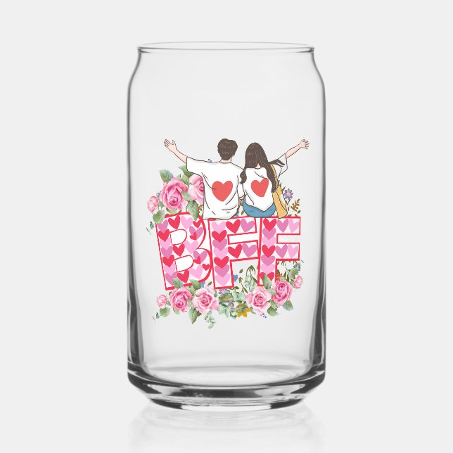 best friends forever can glass (Front)