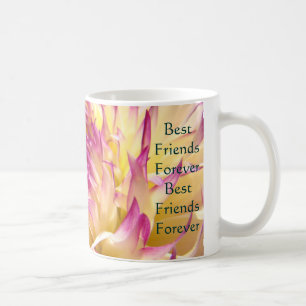 Best Friends Forever Coffee Cup Mugs Pink Flowers