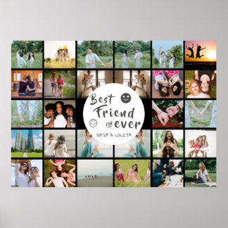 Best Friends Forever Custom 28-Photo Collage Poster