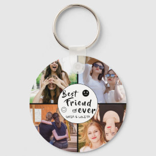 Best Friends Forever – Custom 4-Photo Collage Keychain