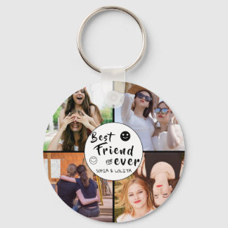 Best Friends Forever – Custom 4-Photo Collage Keychain