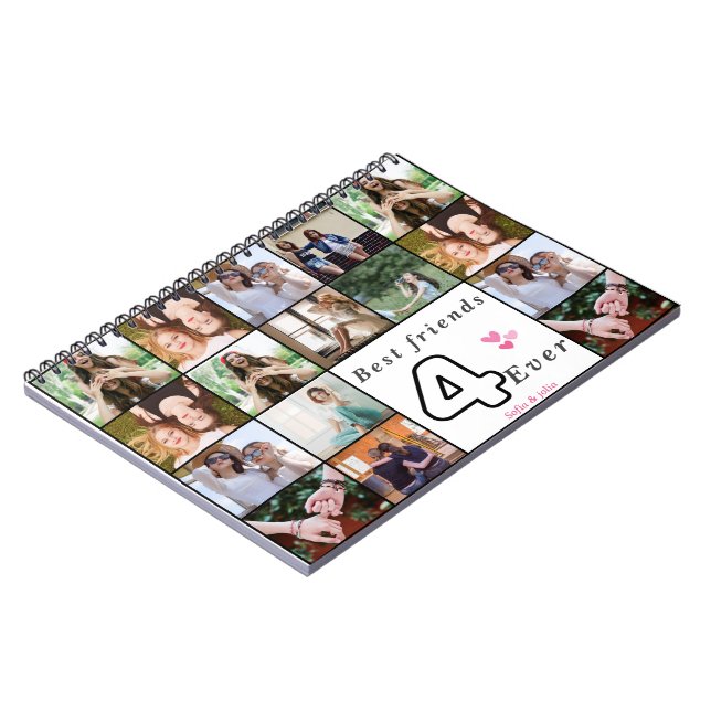 Best Friends Forever Custom Spiral Notebook – Phot (Left Side)