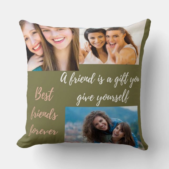 Best Friends Forever Custom Throw Pillow (Front)