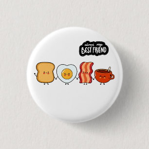 Best friends Forever, Foodie Friendship 1 Inch Round Button