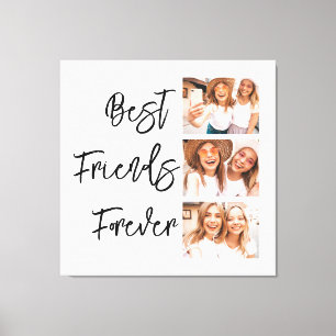 Best Friends Forever Friendship Gift Photo Collage Canvas Print