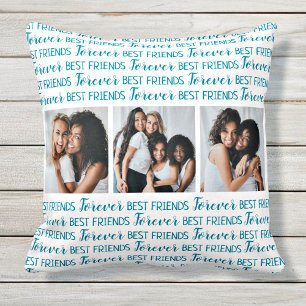 Best Friends Forever Friendship Photo Collage Throw Pillow