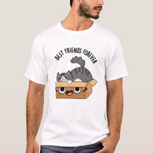 Best Friends Forever Funny Cat And Box Pun  T-Shirt