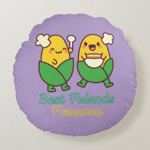 BEST FRIENDS FOREVER, FUNNY, GIFTS, BEST FRIEND ROUND PILLOW