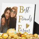 Best Friends Forever Gold BFF Typography Photo Plaque<br><div class="desc">Cute and trendy gold BFF photo plaque for the perfect bestie gift!</div>