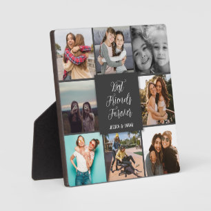 Best friends forever grey photo handwritten plaque
