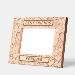 BEST FRIENDS FOREVER HEARTS ETCHED FRAMES