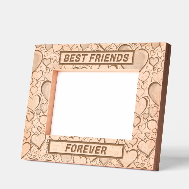 BEST FRIENDS FOREVER HEARTS ETCHED FRAMES (Left)