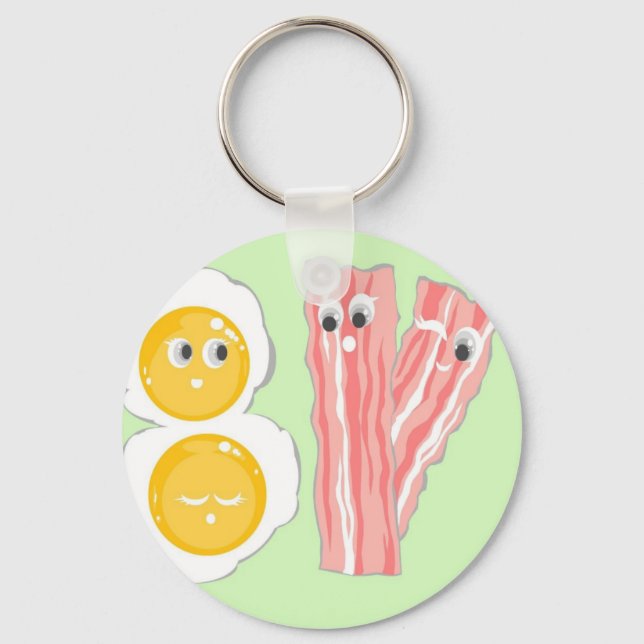 Best Friends Forever KAWAII  BACON And EGGS BFF Keychain (Front)