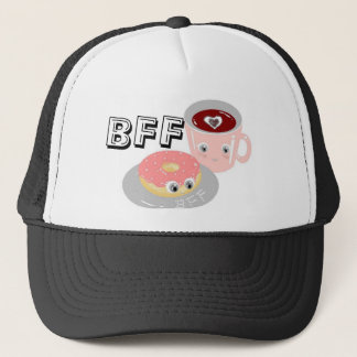 Best Friends Forever Kawaii Coffee and Donut BFF Trucker Hat